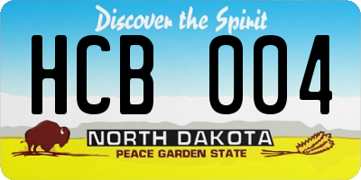 ND license plate HCB004