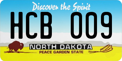 ND license plate HCB009