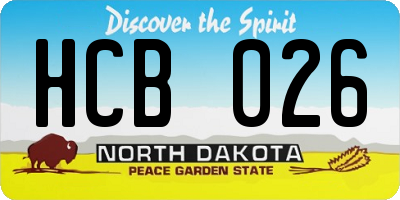 ND license plate HCB026