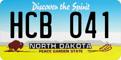 ND license plate HCB041