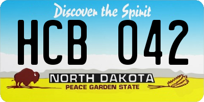 ND license plate HCB042