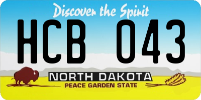 ND license plate HCB043