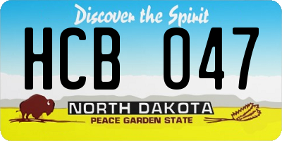 ND license plate HCB047