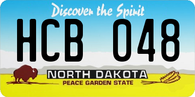 ND license plate HCB048