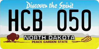 ND license plate HCB050