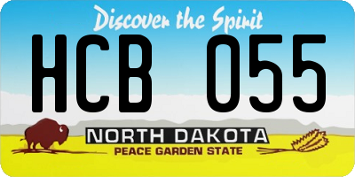 ND license plate HCB055