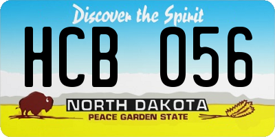 ND license plate HCB056