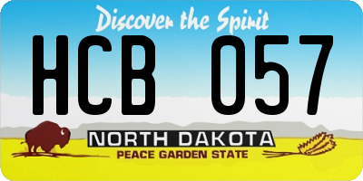 ND license plate HCB057