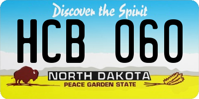 ND license plate HCB060