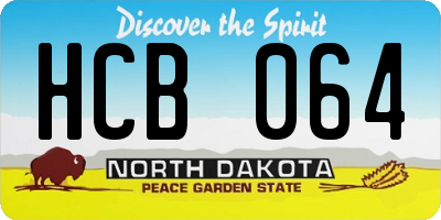 ND license plate HCB064