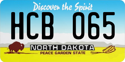 ND license plate HCB065