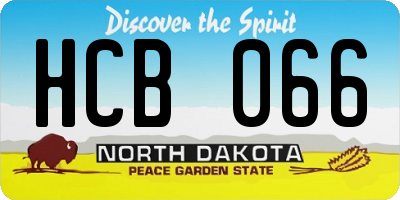 ND license plate HCB066