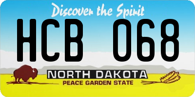 ND license plate HCB068