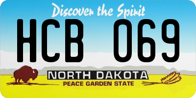 ND license plate HCB069