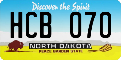 ND license plate HCB070