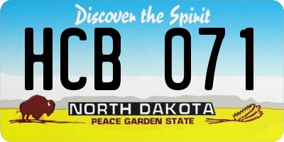 ND license plate HCB071