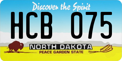 ND license plate HCB075