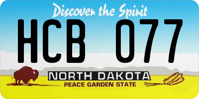 ND license plate HCB077