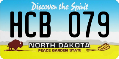 ND license plate HCB079
