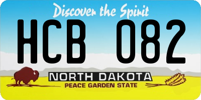 ND license plate HCB082