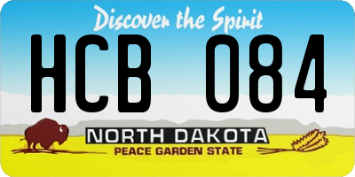 ND license plate HCB084