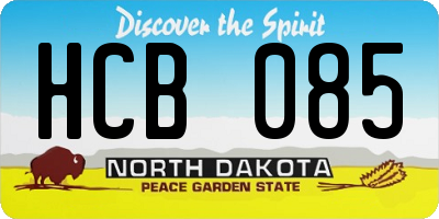 ND license plate HCB085