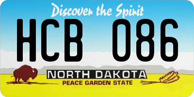 ND license plate HCB086