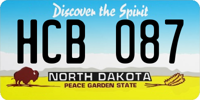 ND license plate HCB087