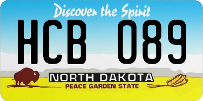 ND license plate HCB089