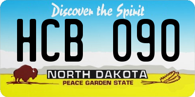 ND license plate HCB090