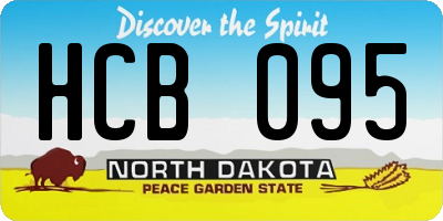 ND license plate HCB095