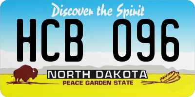 ND license plate HCB096