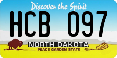 ND license plate HCB097