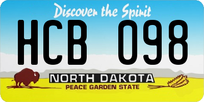 ND license plate HCB098