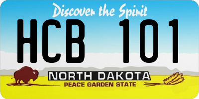 ND license plate HCB101