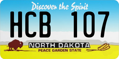 ND license plate HCB107