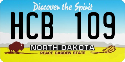 ND license plate HCB109