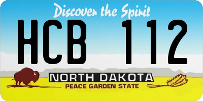 ND license plate HCB112