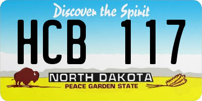 ND license plate HCB117