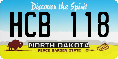 ND license plate HCB118