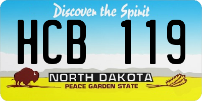 ND license plate HCB119