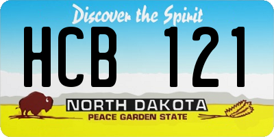 ND license plate HCB121