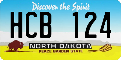 ND license plate HCB124