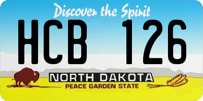 ND license plate HCB126