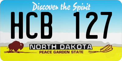 ND license plate HCB127