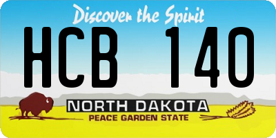 ND license plate HCB140