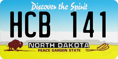 ND license plate HCB141