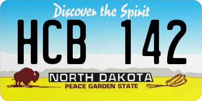 ND license plate HCB142