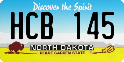 ND license plate HCB145