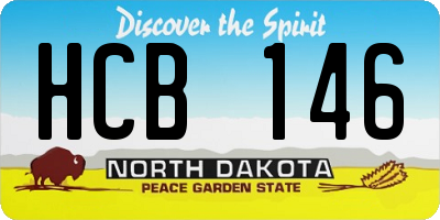 ND license plate HCB146